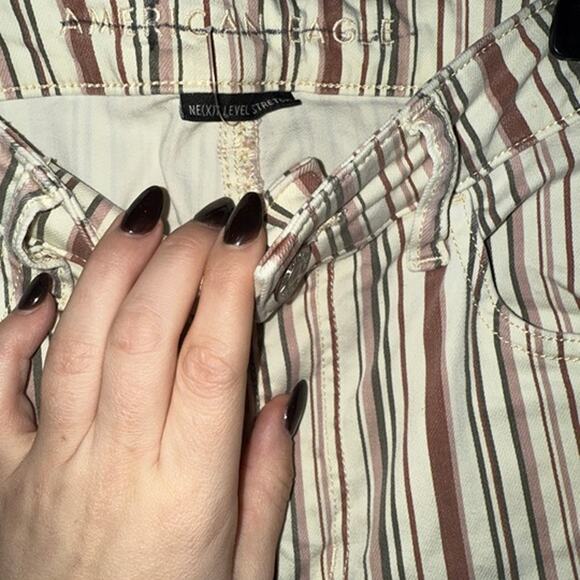 American Eagle High Rise Vertical Stripe Pants SIZE 10 - Picture 2 of 3